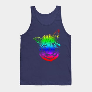 Rainbow Cat Design Tank Top